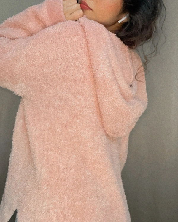 Teddy Hoodie - Dust Pink, M