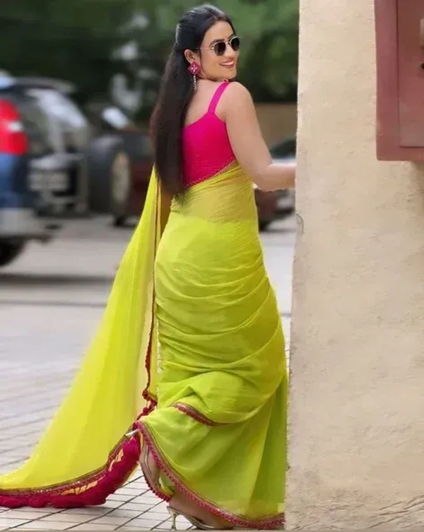 Trending Bollywood Saree With Fancy Lace