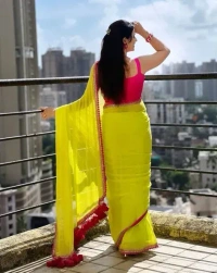 Trending Bollywood Saree With Fancy Lace