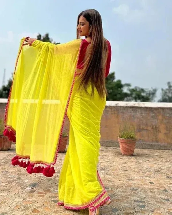 Trending Bollywood Saree With Fancy Lace