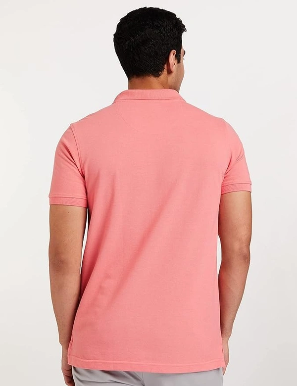 Men's Solid Cotton Rich Polo T Shirt | Collar Tshirts | Half Sleeves | Plain-Regular Fit (Available in Plus Size) - Pink