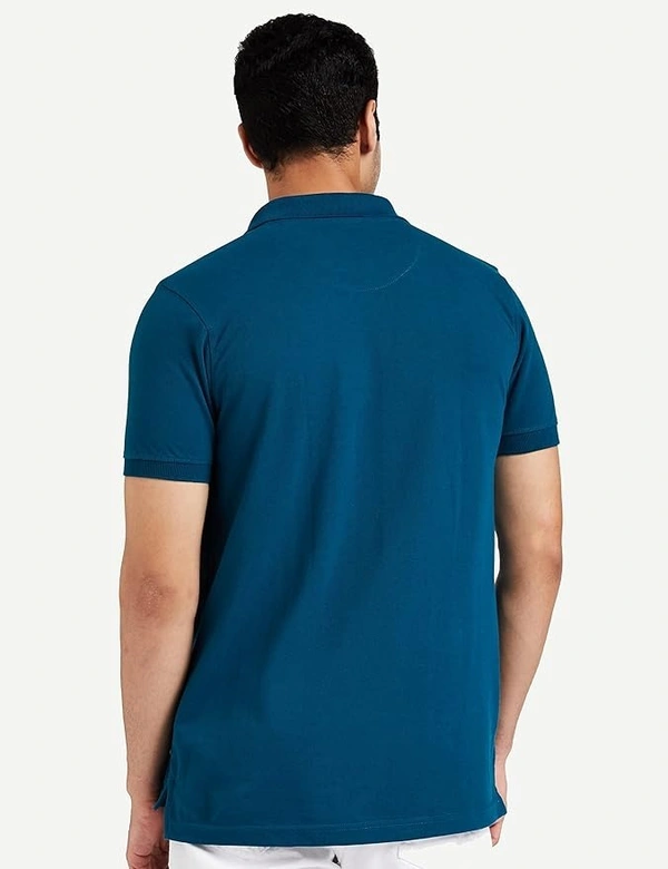 Men's Solid Cotton Rich Polo T Shirt | Collar Tshirts | Half Sleeves | Plain-Regular Fit (Available in Plus Size) - Ford Teal, Ford Teal