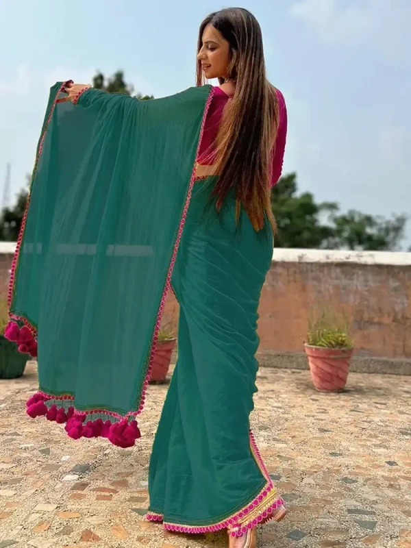 Trending Bollywood Saree With Fancy Lace