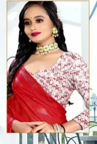 RIMZIM FANCY SAREE - RED