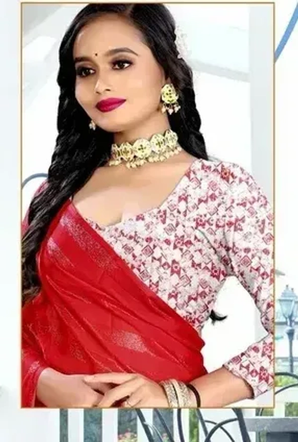 RIMZIM FANCY SAREE - RED