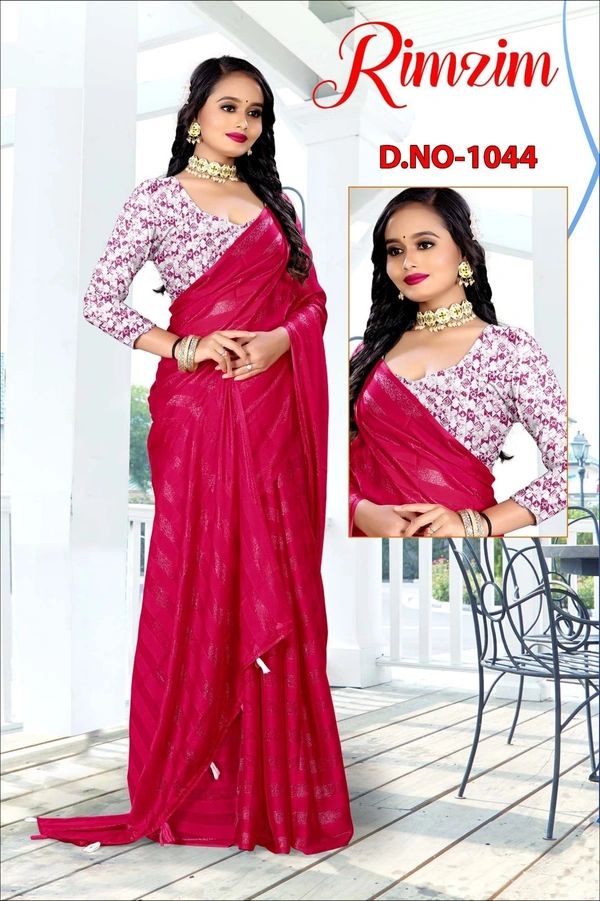 RIMZIM FANCY SAREE - RED