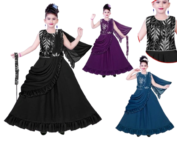 Baby Girls Saree Choli - 22 to 32, Azure