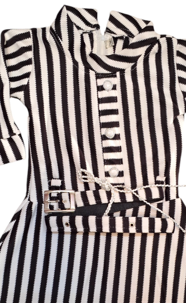 BASED STRIPED A LINE DRESS FOR GIRLS 