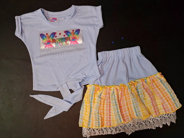 PRINTED Cotton TOP with SKIRT for girls