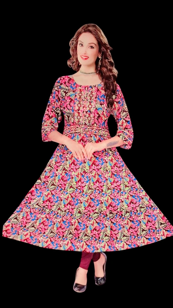 ANARKALI Printed round Ghera Kurti