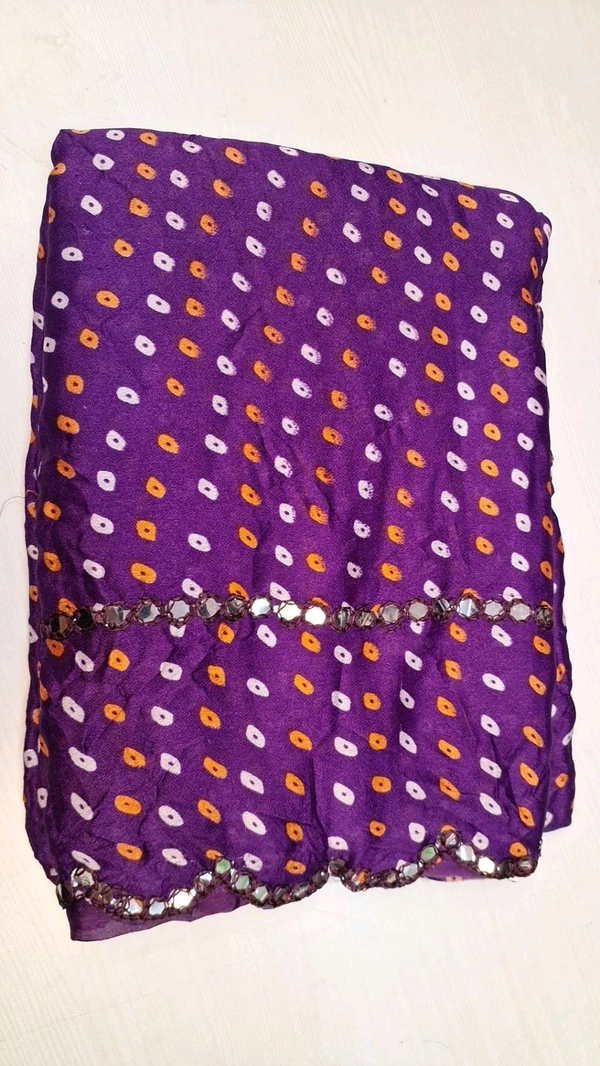 MIRROR Border Purple Colours Fancy Saree - Purple