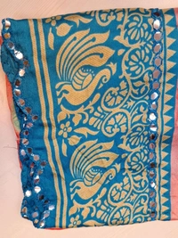 MIRROR Border Orange Colours Fancy Saree