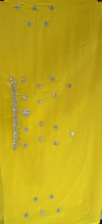MOHINI yellow Saree With Wide Fancy Border