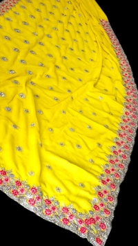 MOHINI yellow Saree With Wide Fancy Border