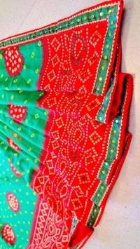 JAIMALA Green_Red With Siquence Fancy Lace