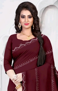 DIVYANSHI Traditional Stylish Saree With Unstitched Blouse Pice - Maroon