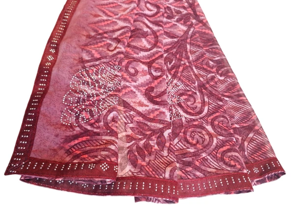MUMTAJ Saree With Unstitched Blouse Pice - Fuchsia Pink