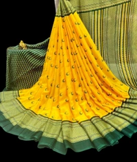 CHANDA PRINT TURKY Silk Saree - BLUE
