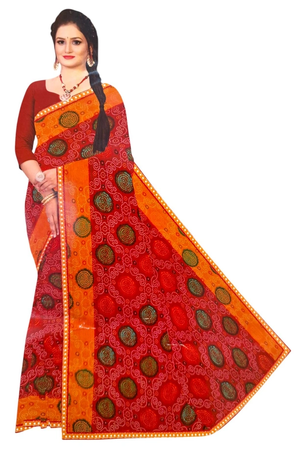 JAIMALA RED-Yello With Siquence Fancy Lace