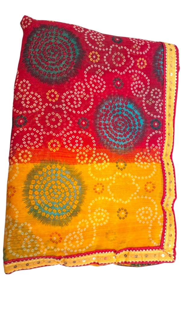 JAIMALA RED-Yello With Siquence Fancy Lace