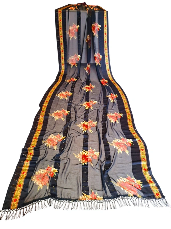 CHHAYAA BLACK printed  Fancy Saree