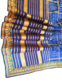 BANDHEJ BLUE Heavy Work Bridal Saree - Royal Blue