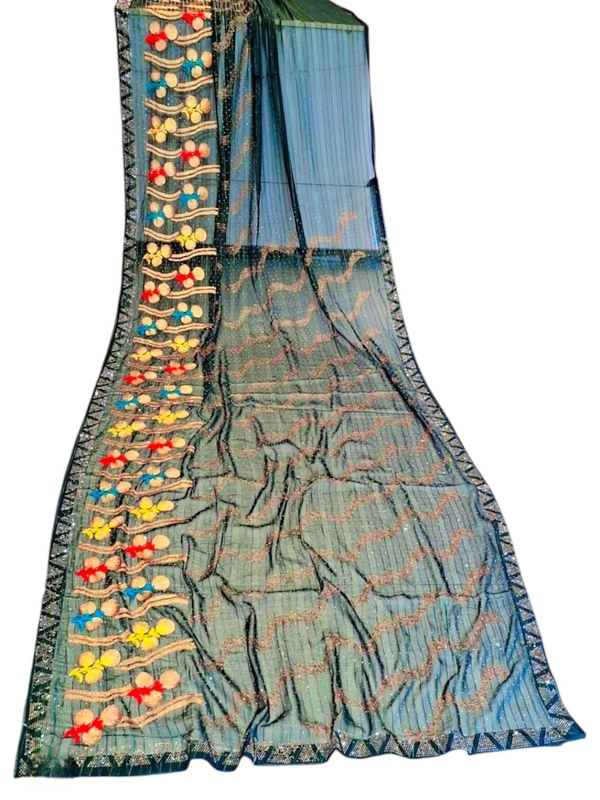 SHAGUN Heavy Work Bridal Saree - Sea Green