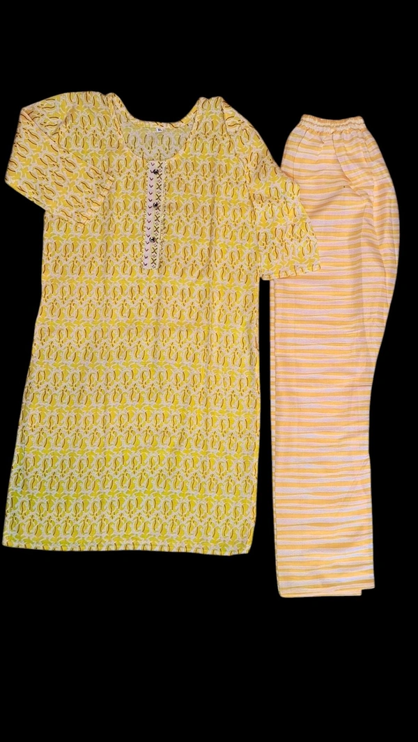 YELLOW Kurti With Pant set ! Dress for Women's | Straight Dress - XL, Yellow