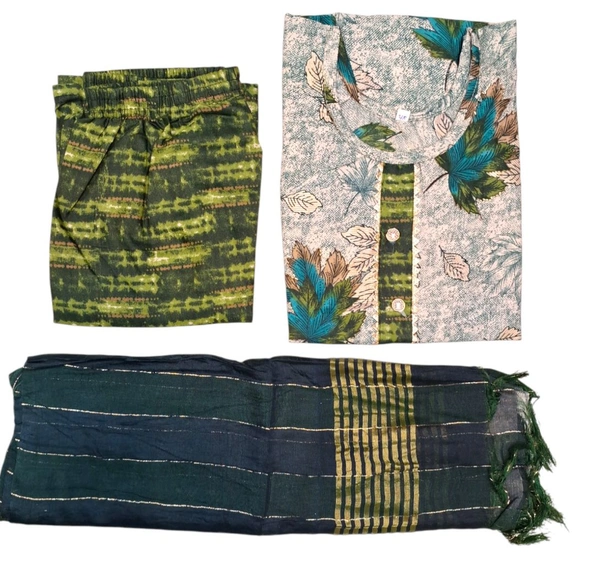 KURTI PANT DUPATAA SET