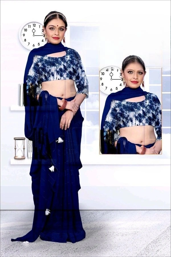 KUNDAN Saree With Blouse 