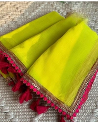 PUSHPA - 2  SOLID- PLAIN BOLLYWOOD SAREES - 