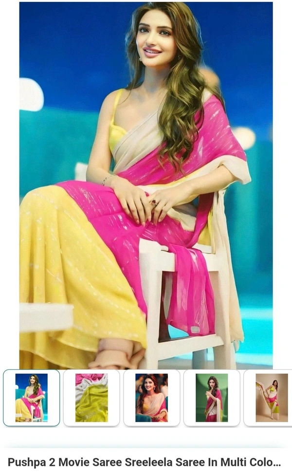 PUSHPA - 2  SOLID- PLAIN BOLLYWOOD SAREES - 