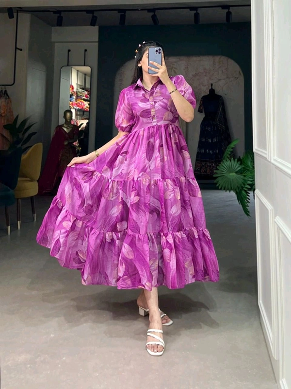 Introducing Our Floral print Chiffon Frock Collection Designed for Effortless Grace