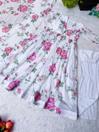 New Party Wear Look Fox Gerorrget Gown With Dupatta  pant - White