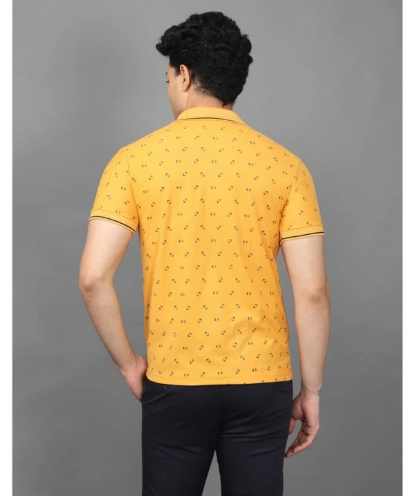 Stylish All Over Print Men's Half Sleeves Polo T-Shirt - M