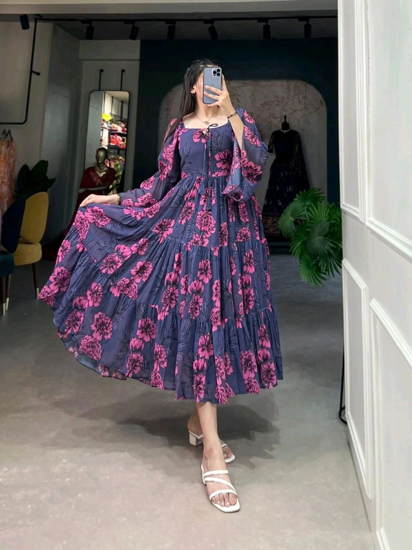 The georgette Floral Print Frock That Will Make You Stand Out from the Crowd - colour 2