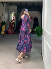 The georgette Floral Print Frock That Will Make You Stand Out from the Crowd - colour 2