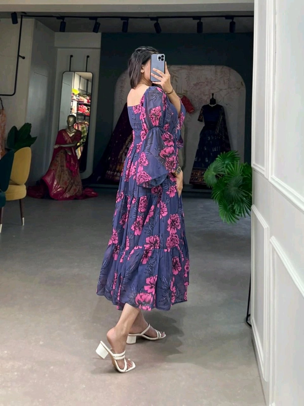 The georgette Floral Print Frock That Will Make You Stand Out from the Crowd - colour 2
