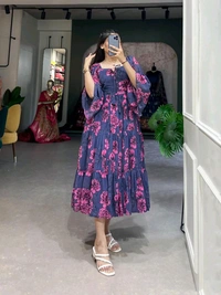 The georgette Floral Print Frock That Will Make You Stand Out from the Crowd - colour 2