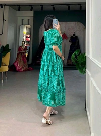 This georgette Floral Frock is a Must Have for Your Wardrobe - S(36)