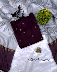 Silk Kurta Set - M, Wine