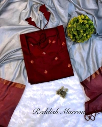 Silk Kurta Set - 2XL, Maroon