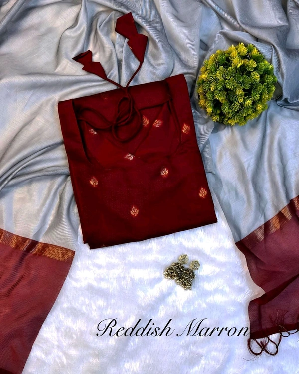 Silk Kurta Set - 2XL, Maroon