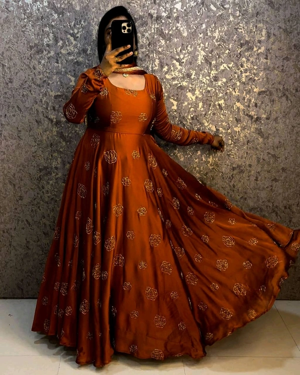 Beads Gown - XL, Rust Orange