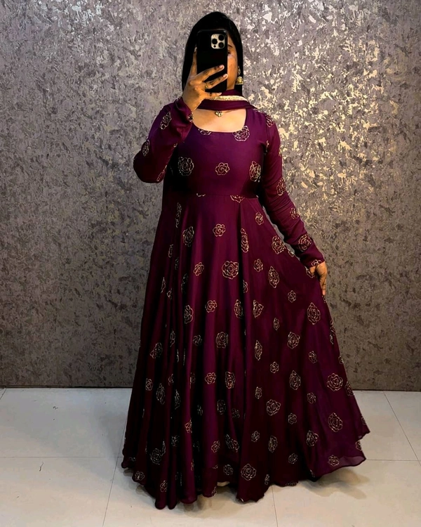 Beads Gown - XL, Wine