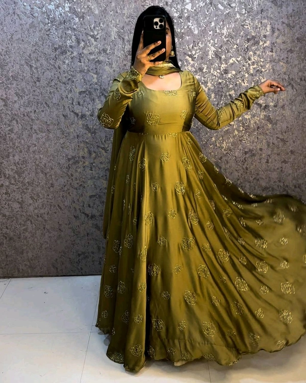 Beads Gown - 2XL, Light Green