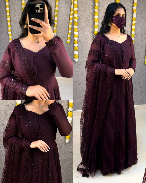 Riya Gown - XL, Wine
