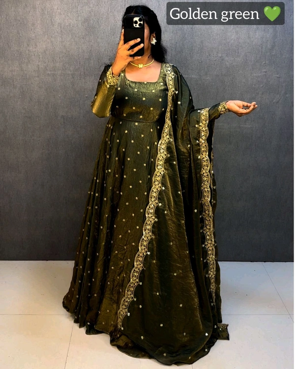 Maha space gown - 2XL, Golden Green