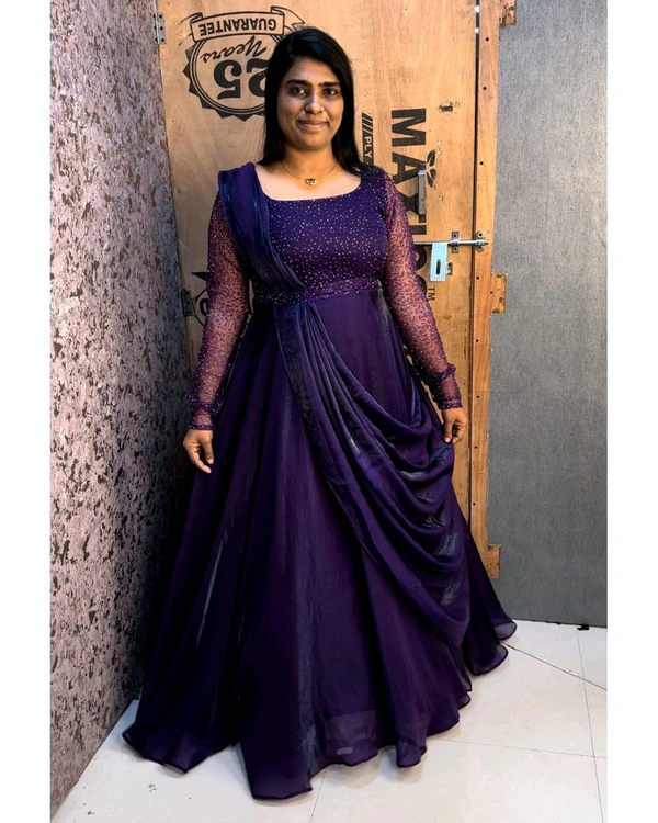 Minmini drape Gown - XL, Deep purple