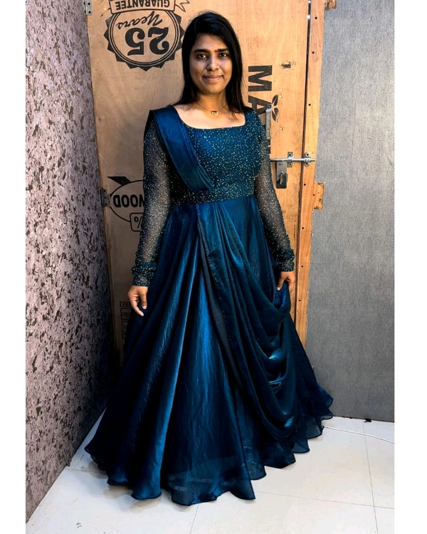 Minmini drape Gown - 2XL, Teal Blue